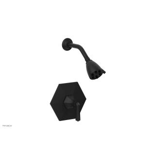 Phylrich PB3170/040 Lee Verre & La Crosse Lever Handle Pressure Balance Shower Set in Black