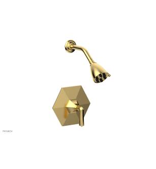Phylrich PB3170/024 Lee Verre & La Crosse Lever Handle Pressure Balance Shower Set in Satin Gold