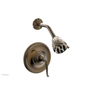 Phylrich PB3141/047 Georgian & Barcelona Lever Handle Pressure Balance Shower Set in Brass/Antique Brass