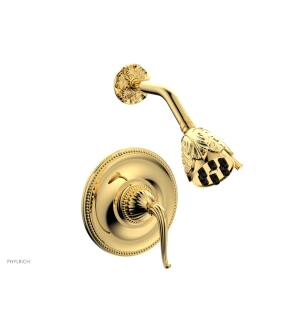 Phylrich PB3141/025 Georgian & Barcelona Lever Handle Pressure Balance Shower Set in Polished Gold