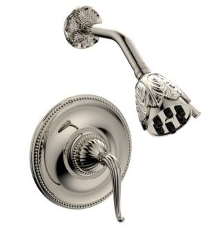 Phylrich PB3141/015 Georgian & Barcelona Lever Handle Pressure Balance Shower Set in Satin Nickel