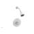 Phylrich DPB3134/050 Basic Tubular Cross Handle Pressure Balance Shower Set in White