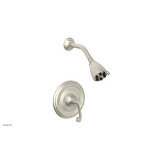 Phylrich DPB3206/15B 3Ring Curved Handle Pressure Balance Shower Set in Brushed Nickel