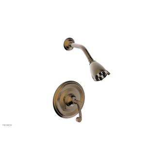 Phylrich DPB3206/047 3Ring Curved Handle Pressure Balance Shower Set in Brass/Antique Brass