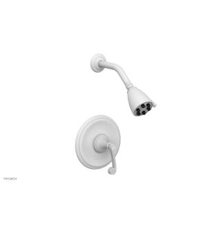 Phylrich DPB3206/050 3Ring Curved Handle Pressure Balance Shower Set in White