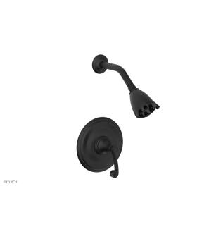 Phylrich DPB3206/040 3Ring Curved Handle Pressure Balance Shower Set in Black