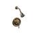 Phylrich DPB3205/047 3Ring Straight Handle Pressure Balance Shower Set in Brass/Antique Brass