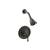 Phylrich DPB3205/10B 3Ring Straight Handle Pressure Balance Shower Set in Distressed Bronze/Oil Rubbed Bronze