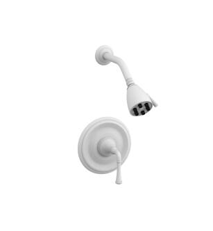 Phylrich DPB3205/050 3Ring Straight Handle Pressure Balance Shower Set in White