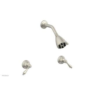 Phylrich D3100/15B Revere & Savannah Two Straight Handle Shower Set in Brushed Nickel