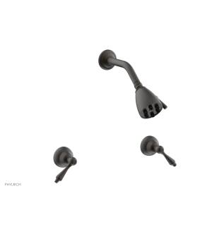 Phylrich D3100/10B Revere & Savannah Two Straight Handle Shower Set in Distressed Bronze/Oil Rubbed Bronze
