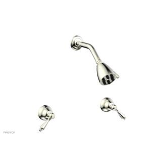 Phylrich D3100/015 Revere & Savannah Two Straight Handle Shower Set in Satin Nickel
