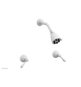 Phylrich D3100/050 Revere & Savannah Two Straight Handle Shower Set in White