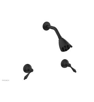 Phylrich D3100/040 Revere & Savannah Two Straight Handle Shower Set in Black