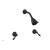 Phylrich D3100/040 Revere & Savannah Two Straight Handle Shower Set in Black