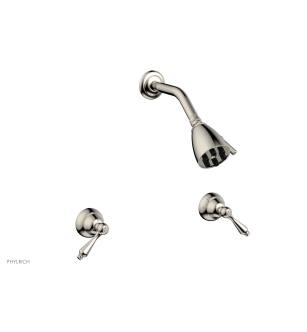 Phylrich D3100/014 Revere & Savannah Two Straight Handle Shower Set in Polished Nickel