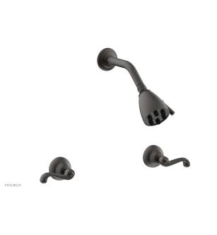 Phylrich D3102/10B Revere & Savannah Two Curved Handle Shower Set in Distressed Bronze/Oil Rubbed Bronze