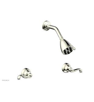 Phylrich D3102/015 Revere & Savannah Two Curved Handle Shower Set in Satin Nickel