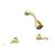 Phylrich D3102/24B Revere & Savannah Two Curved Handle Shower Set in Gold