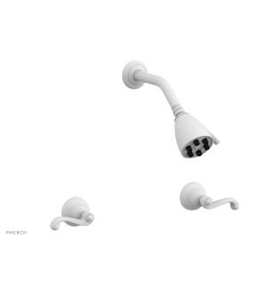 Phylrich D3102/050 Revere & Savannah Two Curved Handle Shower Set in White