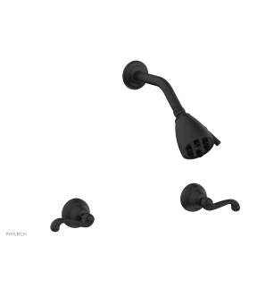 Phylrich D3102/040 Revere & Savannah Two Curved Handle Shower Set in Black