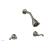 Phylrich D3102/15A Revere & Savannah Two Curved Handle Shower Set in Pewter