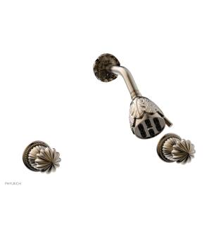 Phylrich K3361/047 Georgian & Barcelona Two Round Handle Shower Set in Brass/Antique Brass