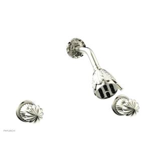 Phylrich K3361/015 Georgian & Barcelona Two Round Handle Shower Set in Satin Nickel