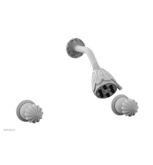 Phylrich K3361/050 Georgian & Barcelona Two Round Handle Shower Set in White