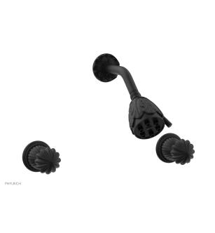 Phylrich K3361/040 Georgian & Barcelona Two Round Handle Shower Set in Black