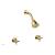 Phylrich D3137/025 Basic Two Blade Cross Handle Shower Set in Polished Gold