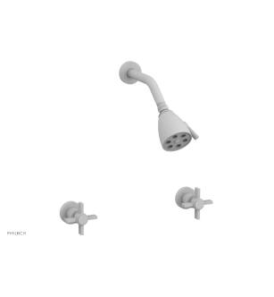 Phylrich D3137/050 Basic Two Blade Cross Handle Shower Set in White