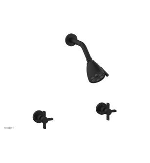 Phylrich D3137/040 Basic Two Blade Cross Handle Shower Set in Black