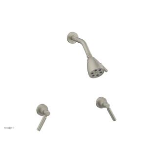Phylrich D3130/15B Basic Two Lever Handle Shower Set in Brushed Nickel