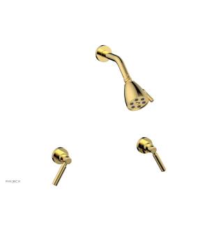 Phylrich D3130/025 Basic Two Lever Handle Shower Set in Polished Gold