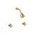 Phylrich D3134/025 Basic Two Tubular Cross Handle Shower Set in Polished Gold