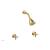 Phylrich D3134/24B Basic Two Tubular Cross Handle Shower Set in Gold
