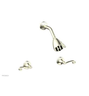 Phylrich D3206/15B 3Ring Straight Handle Shower Set in Brushed Nickel