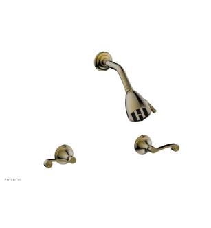 Phylrich D3206/047 3Ring Straight Handle Shower Set in Brass/Antique Brass