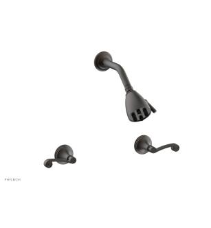 Phylrich D3206/10B 3Ring Straight Handle Shower Set in Distressed Bronze/Oil Rubbed Bronze