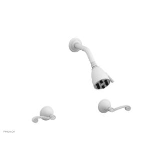 Phylrich D3206/050 3Ring Straight Handle Shower Set in White