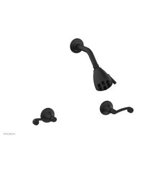 Phylrich D3206/040 3Ring Straight Handle Shower Set in Black