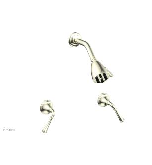 Phylrich D3205/15B 3Ring Two Straight Handle Shower Set in Brushed Nickel