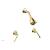 Phylrich D3205/025 3Ring Two Straight Handle Shower Set in Polished Gold