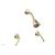 Phylrich D3205/24B 3Ring Two Straight Handle Shower Set in Gold