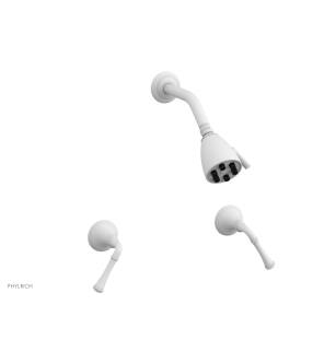 Phylrich D3205/050 3Ring Two Straight Handle Shower Set in White