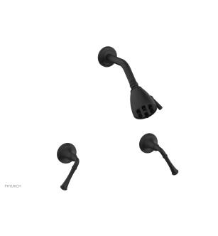 Phylrich D3205/040 3Ring Two Straight Handle Shower Set in Black