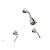 Phylrich D3205/014 3Ring Two Straight Handle Shower Set in Polished Nickel