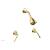 Phylrich D3205/024 3Ring Two Straight Handle Shower Set in Satin Gold