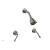 Phylrich D3205/15A 3Ring Two Straight Handle Shower Set in Pewter